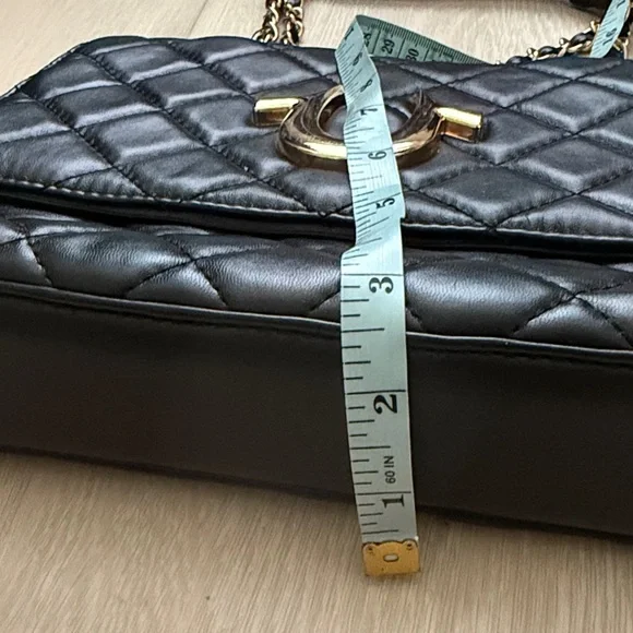 True Religion Black Quilted Shoulder Bag with Gold Accents - Picture 11 of 11